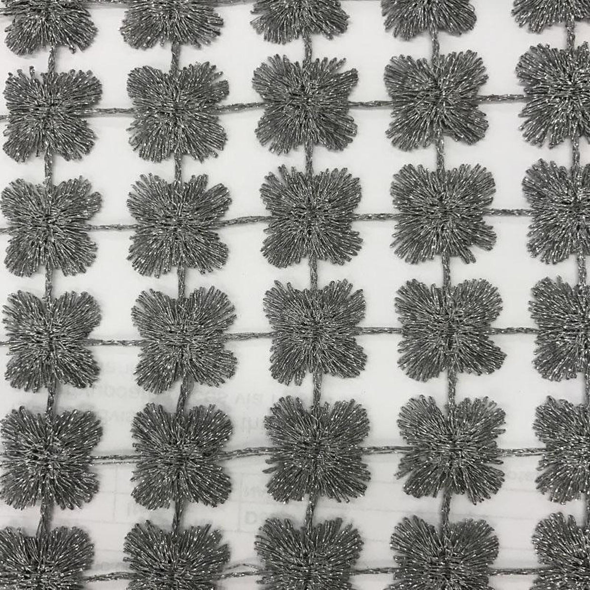 Groove Fabric - Floral Metallic Sheer, 110" Width (1 Yard)