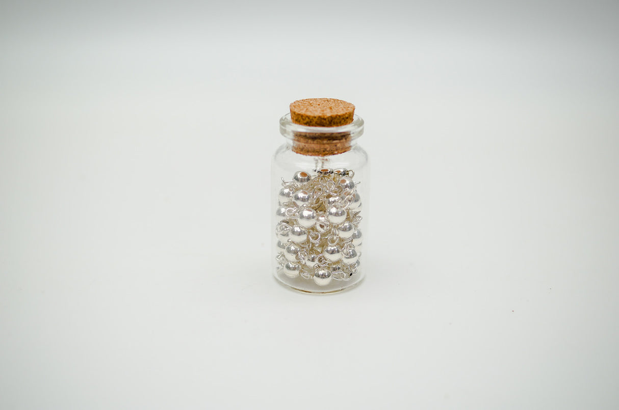 2 Inch Plain Silver Cork Glass Bottle Rosary Favors Pack of 12 Baptism Favors