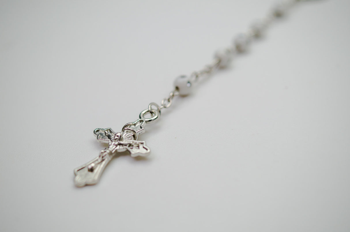 2 Inch Plain White Cork Glass Bottle Rosary Favors Pack of 12 Baptism Favors