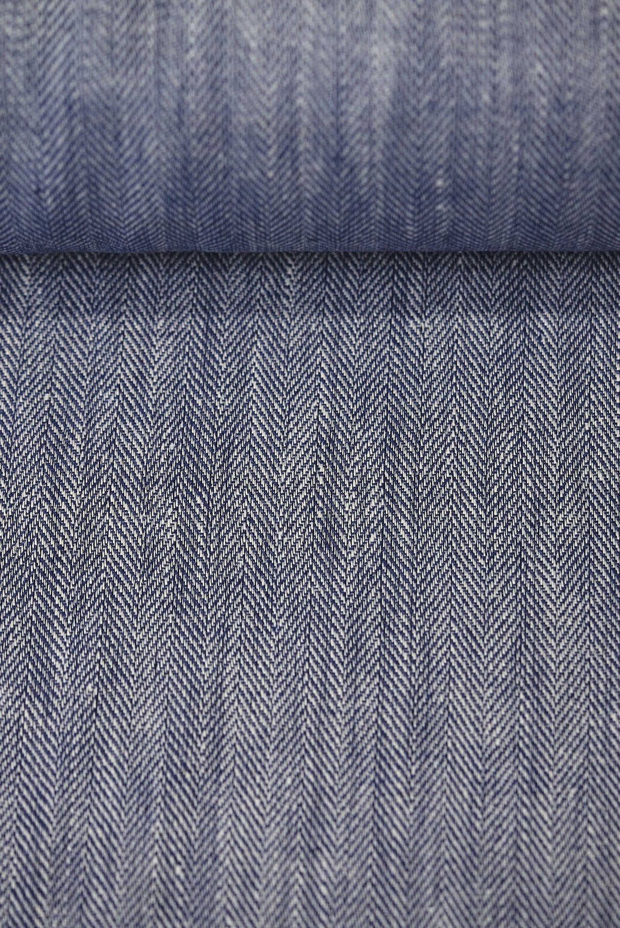 Linen Herringbone Yarn-Dyed Royal Fabric