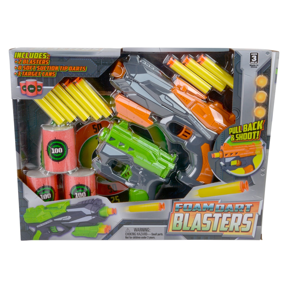 Foam Blaster Set With Target Cans (2 Pack)