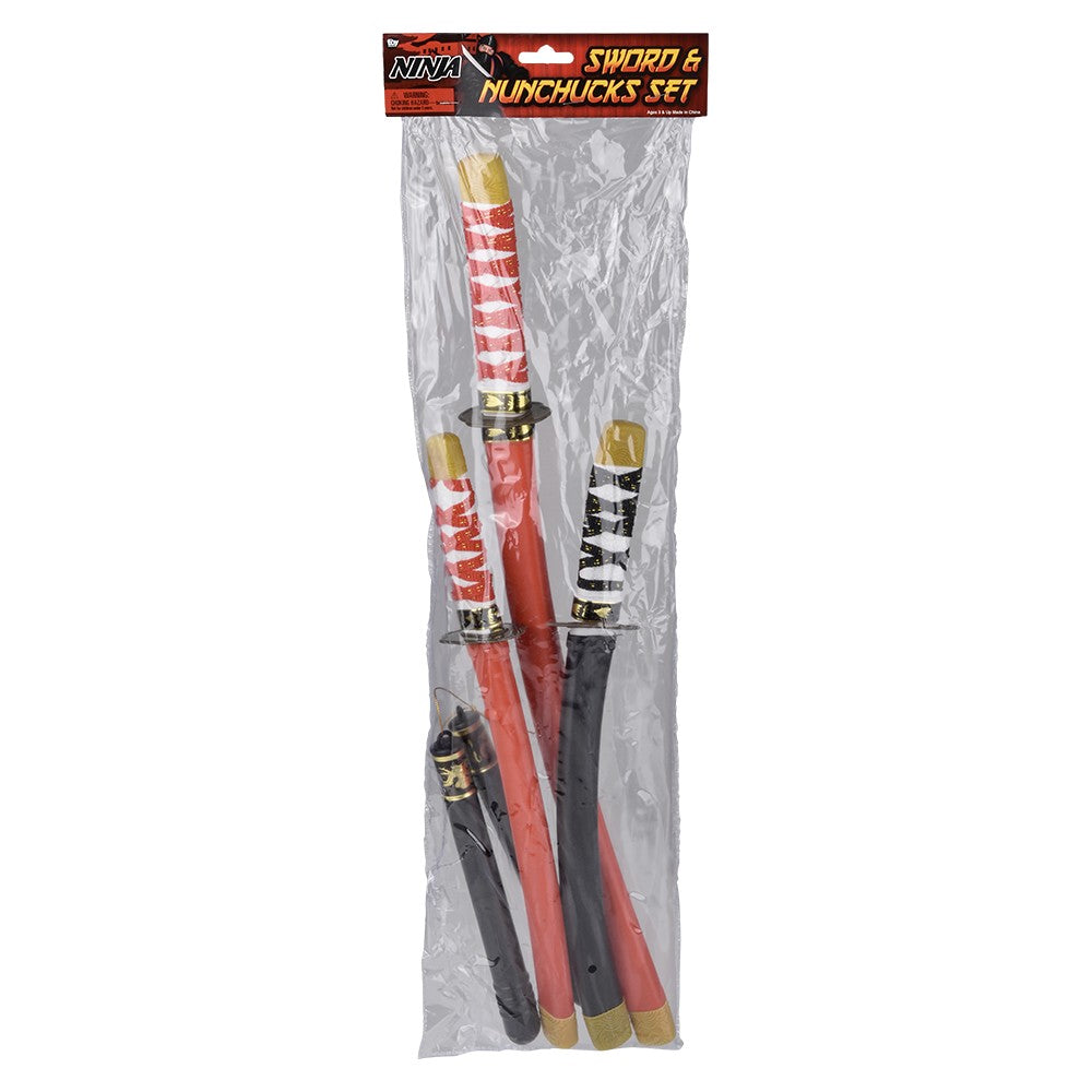 Ninja Sword And Nunchucks 4-Piece Set