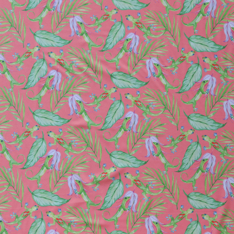 Nylon Spandex Swimsuit Fabric Geckos Print
