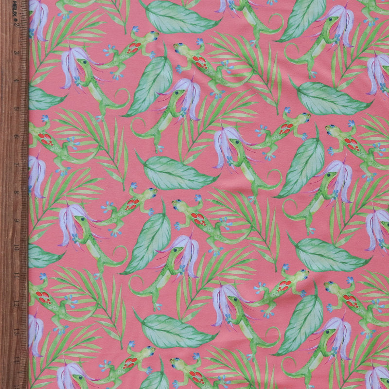 Nylon Spandex Swimsuit Fabric Geckos Print