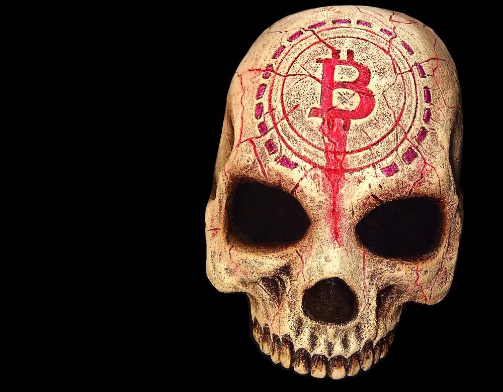 Crypto Skull - UV Reactive - Latex Halloween - Half Mask