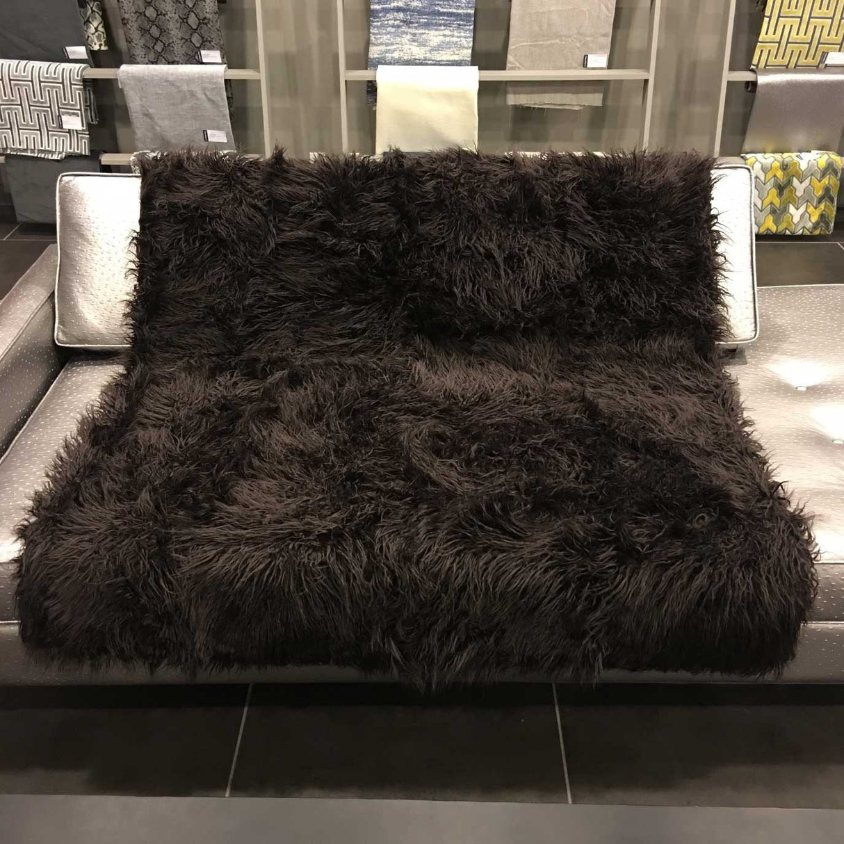 Faux Fur Throw Blanket 60" x 50" Shaggy Long Pile