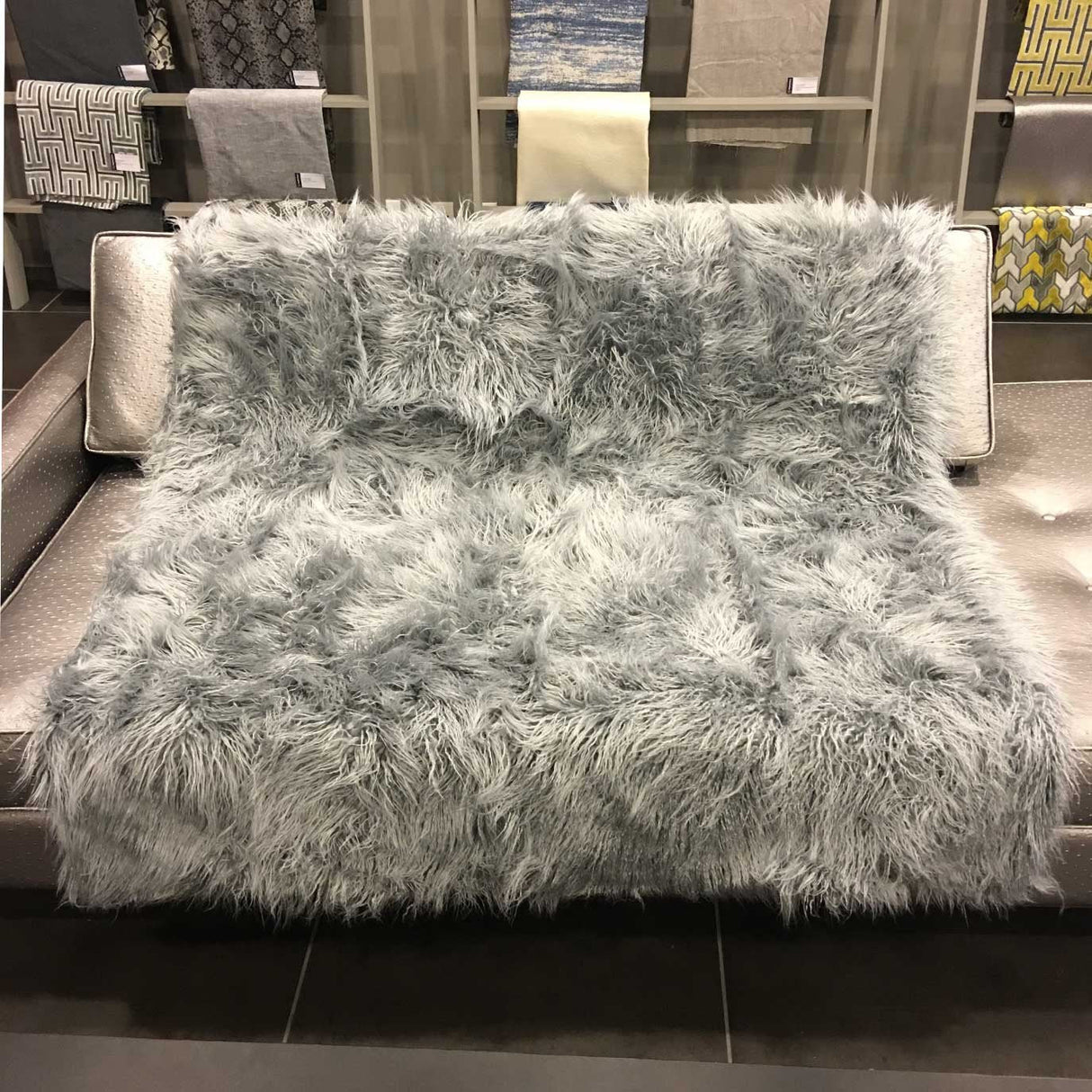 Faux Fur Throw Blanket 60" x 50" Shaggy Long Pile