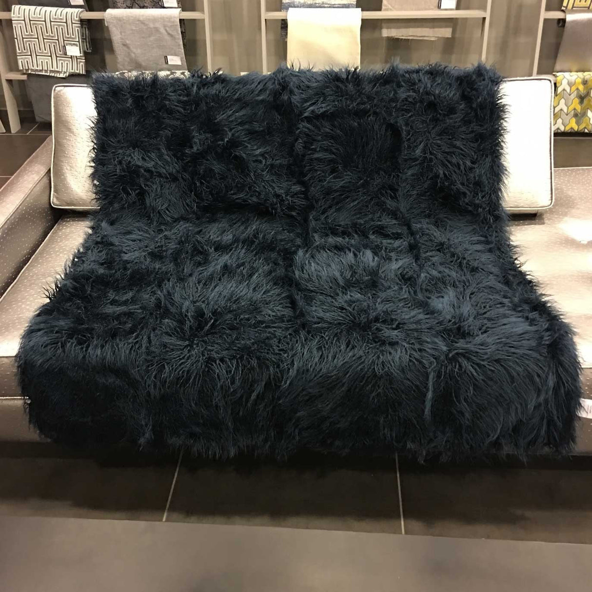 Faux Fur Throw Blanket 60" x 50" Shaggy Long Pile