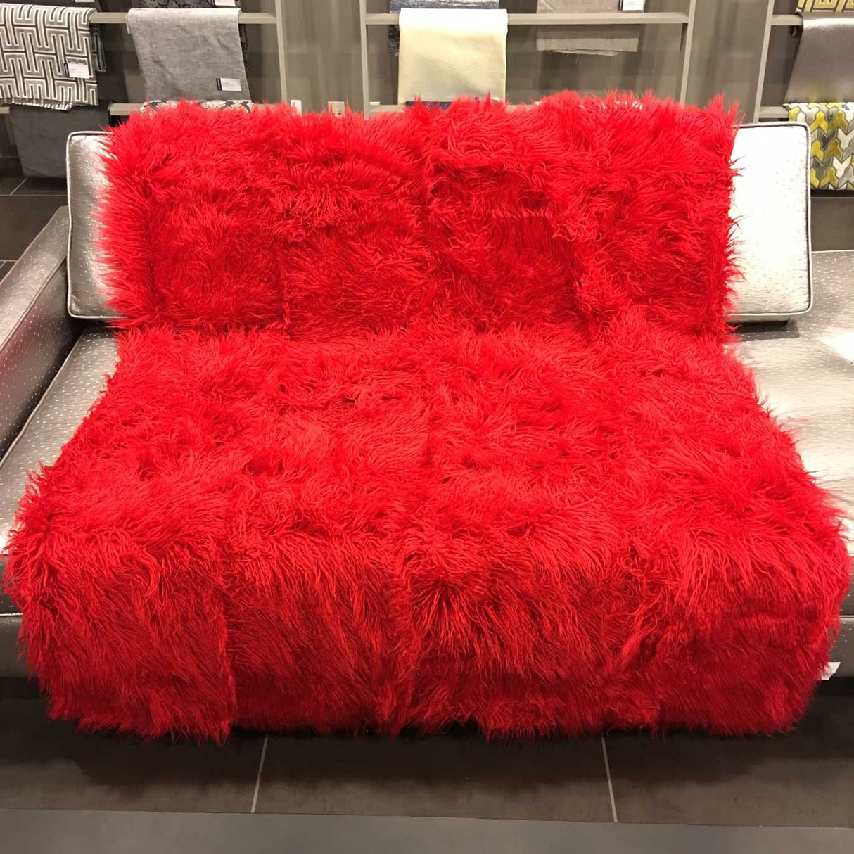 Faux Fur Throw Blanket 60" x 50" Shaggy Long Pile