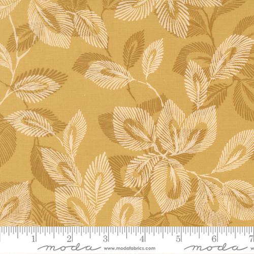Gold Arabesque Palm Honey Cotton Fabric 44/45"