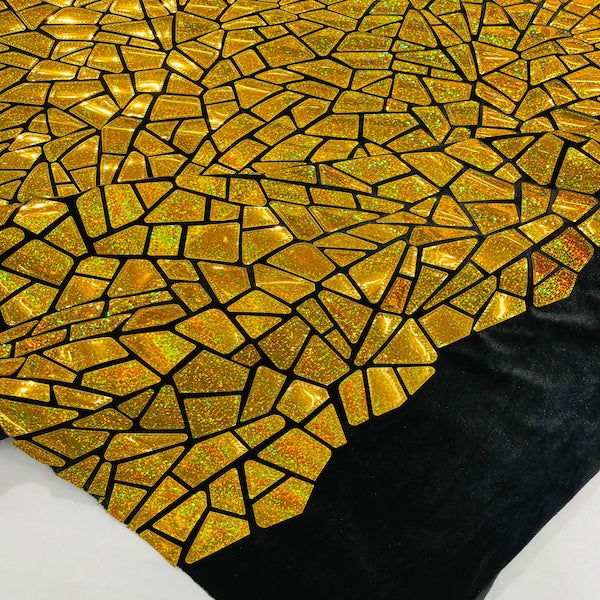 Stretch Velvet Metallic Foil Fabric