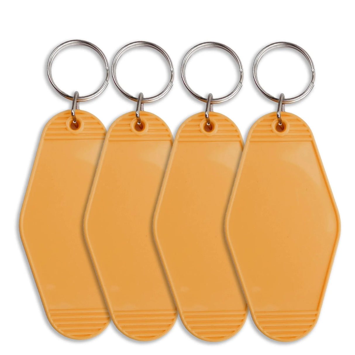 Retro Motel Keychain with Silver Ring - Gold (4 per Set)
