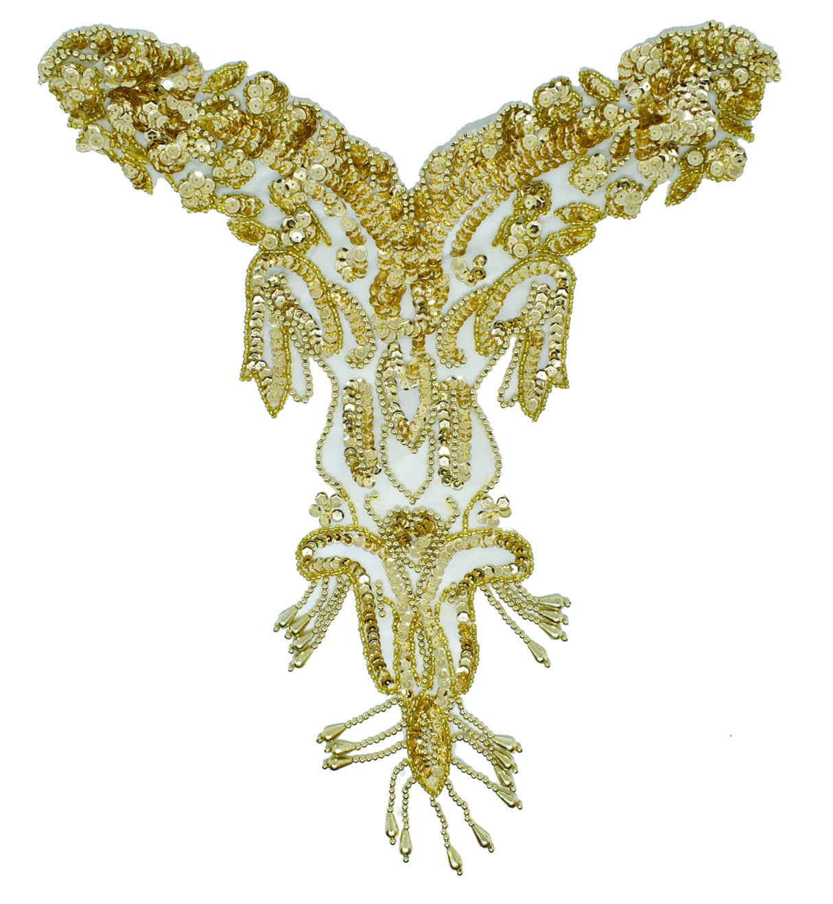 Beaded Sequins Applique 12x12 Dangling