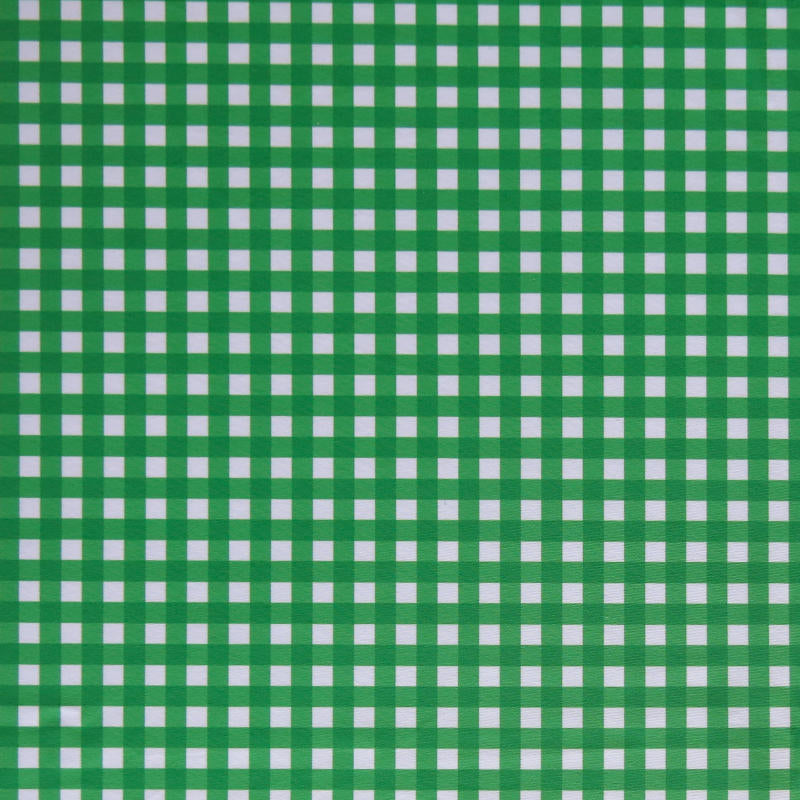 Swim Knit Grass Green Gingham Poly Spandex