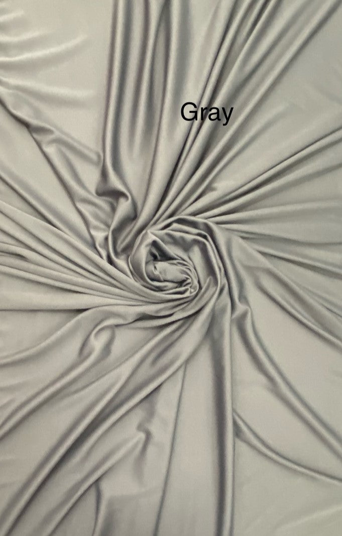 Stretch Lining Polyester Fabric - Gray, Matte Soft, 60" Width (1 Yard)