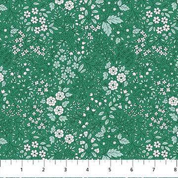 Cotton Print Green Prairie Pocket Posies Fabric 44/45
