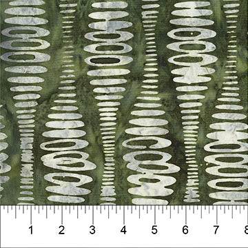 Cotton Fabric Green Ripple Stripe Abstract Bubble Pop 44/45