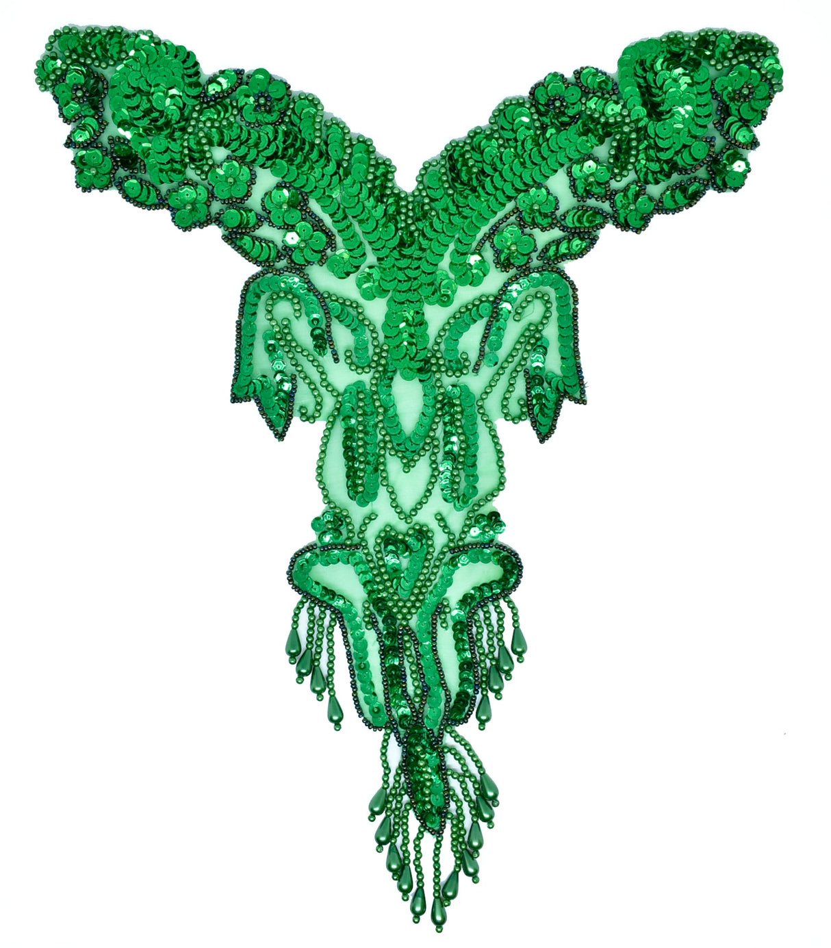 Beaded Sequins Applique 12x12 Dangling