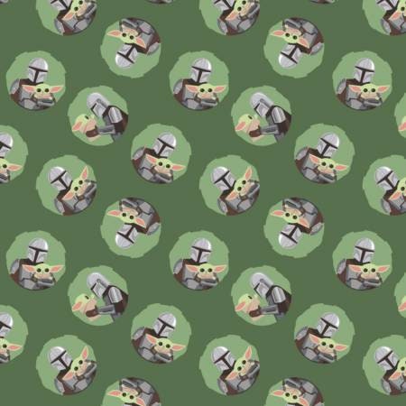 Quilting Cotton Star Wars Mandalorian & Baby Yoda Toss