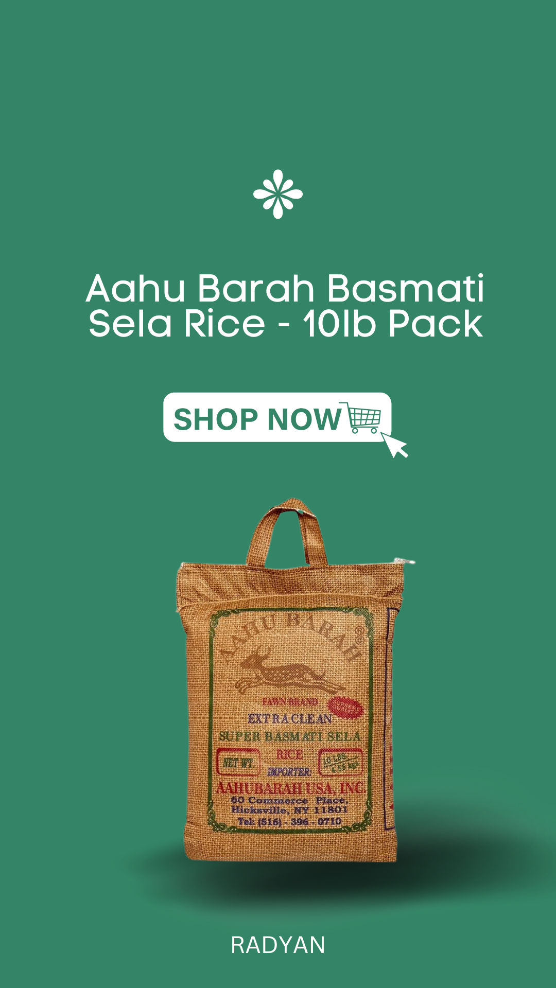 Aahu Barah Basmati Sela Rice - 10lb Pack