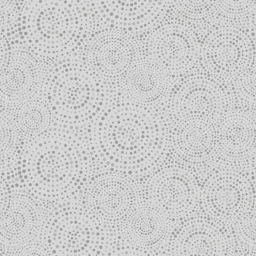 Cotton Wideback Fabric Grey Fog Hexi Dots 108 Inch