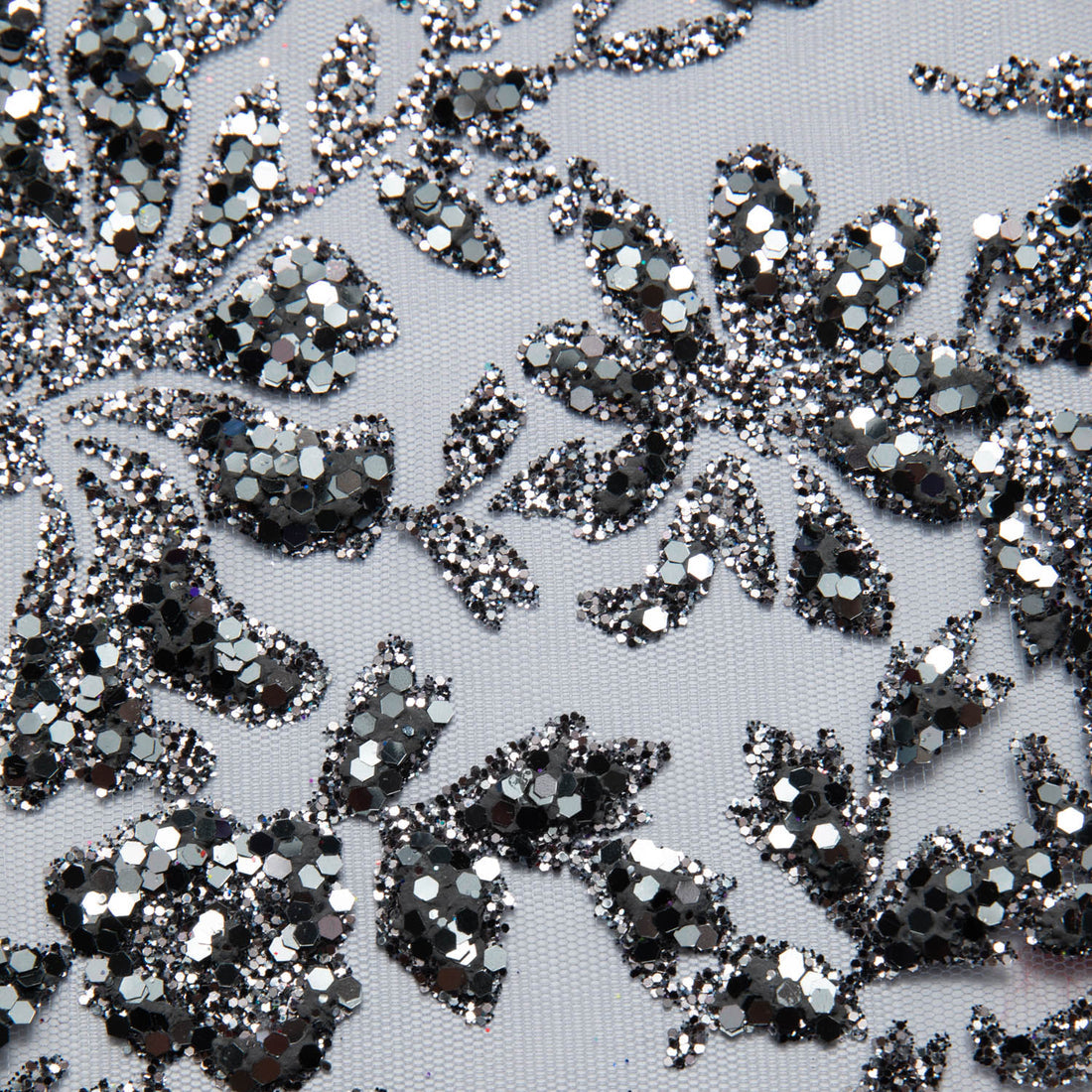 1 Yard 58" Tulle Lace Fabric with Floral Glitter Elegant Mesh Material for Fashion & Crafts