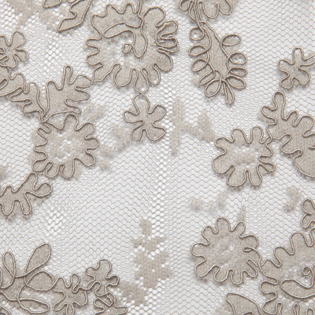 1 Yard Re-Embroidered Lace Fabric Cord Extravagant Floral Design Luxurious