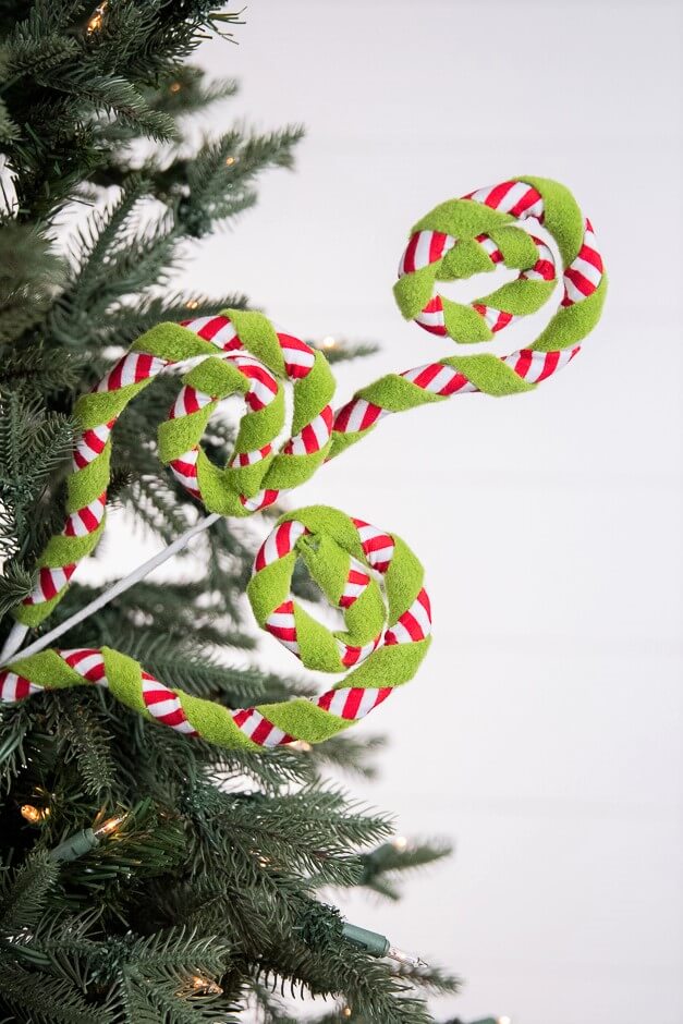 28” Felt Stripe Spiral Curly Spray