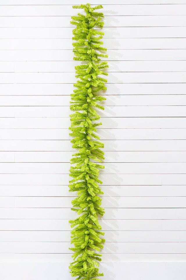 9' x 14 Inch Lime Green Holiday Garland