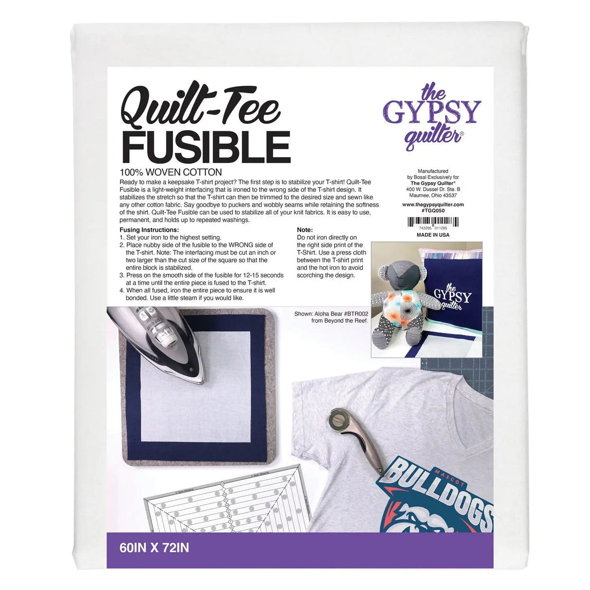 Gypsy Quilter Quilt-Tee Fusible 60in x 72in Stabilizer