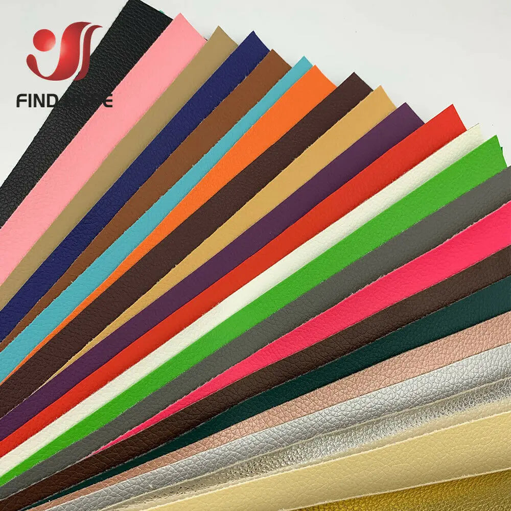 7pcs Wholesale Litchi PU Faux Leatherette Sweing Fabric Leather Systhetic Sheets Bow Bag DIY Earring Handmade Decor 20*15cm