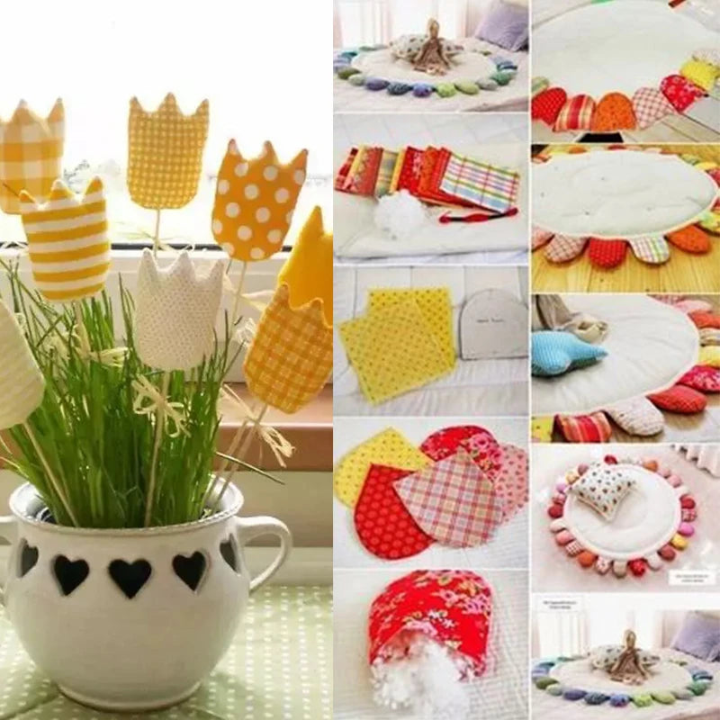 Teramila 8PCS Pack Square Multicolor Printed Cotton Fabric For Sewing Quilt Cloth Needlework Plaid Handicraft Material Patchwork