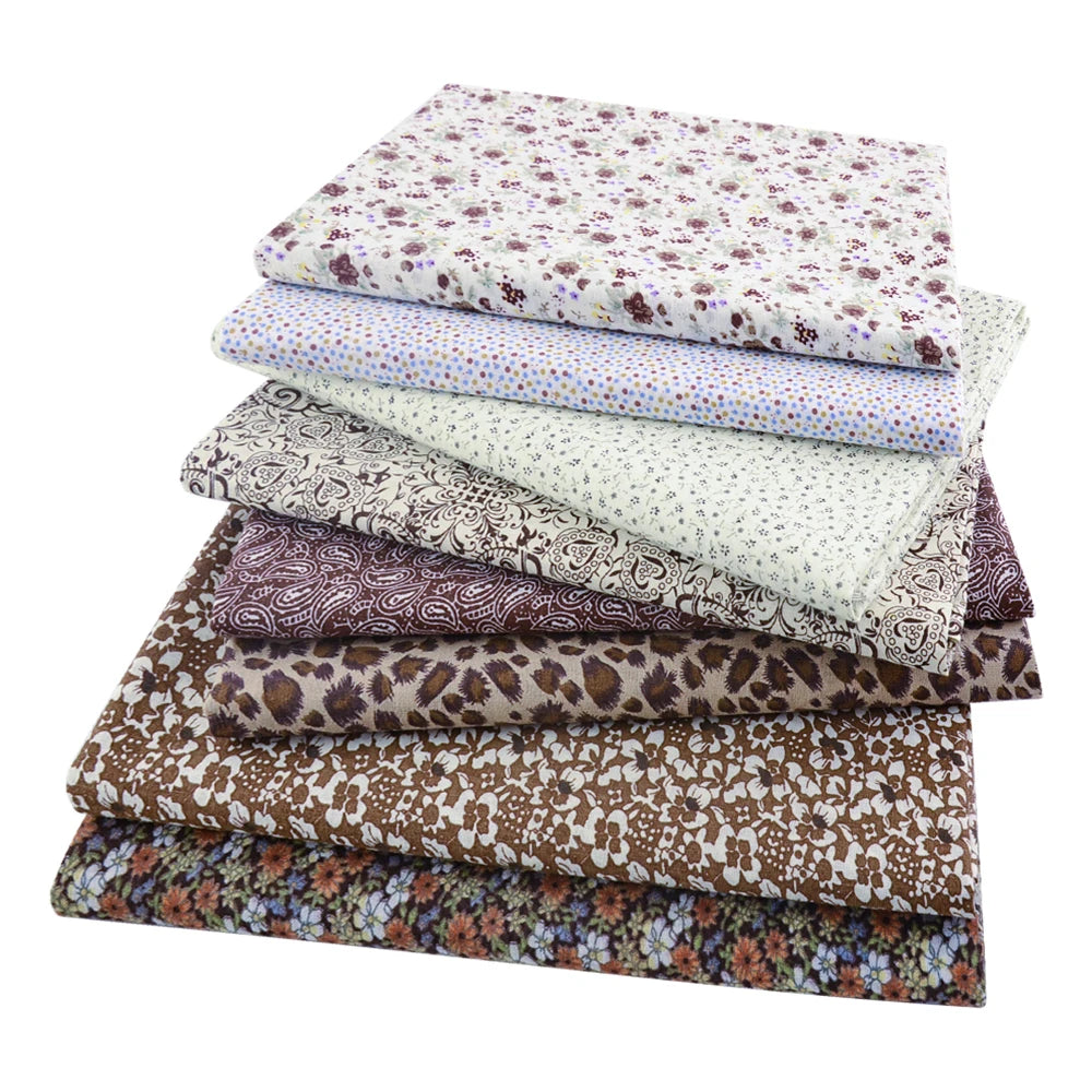 Teramila 8PCS Pack Square Multicolor Printed Cotton Fabric For Sewing Quilt Cloth Needlework Plaid Handicraft Material Patchwork