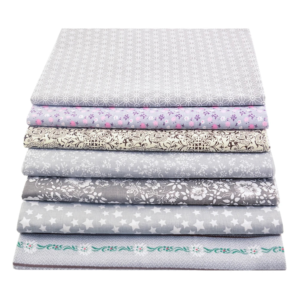 Teramila 8PCS Pack Square Multicolor Printed Cotton Fabric For Sewing Quilt Cloth Needlework Plaid Handicraft Material Patchwork