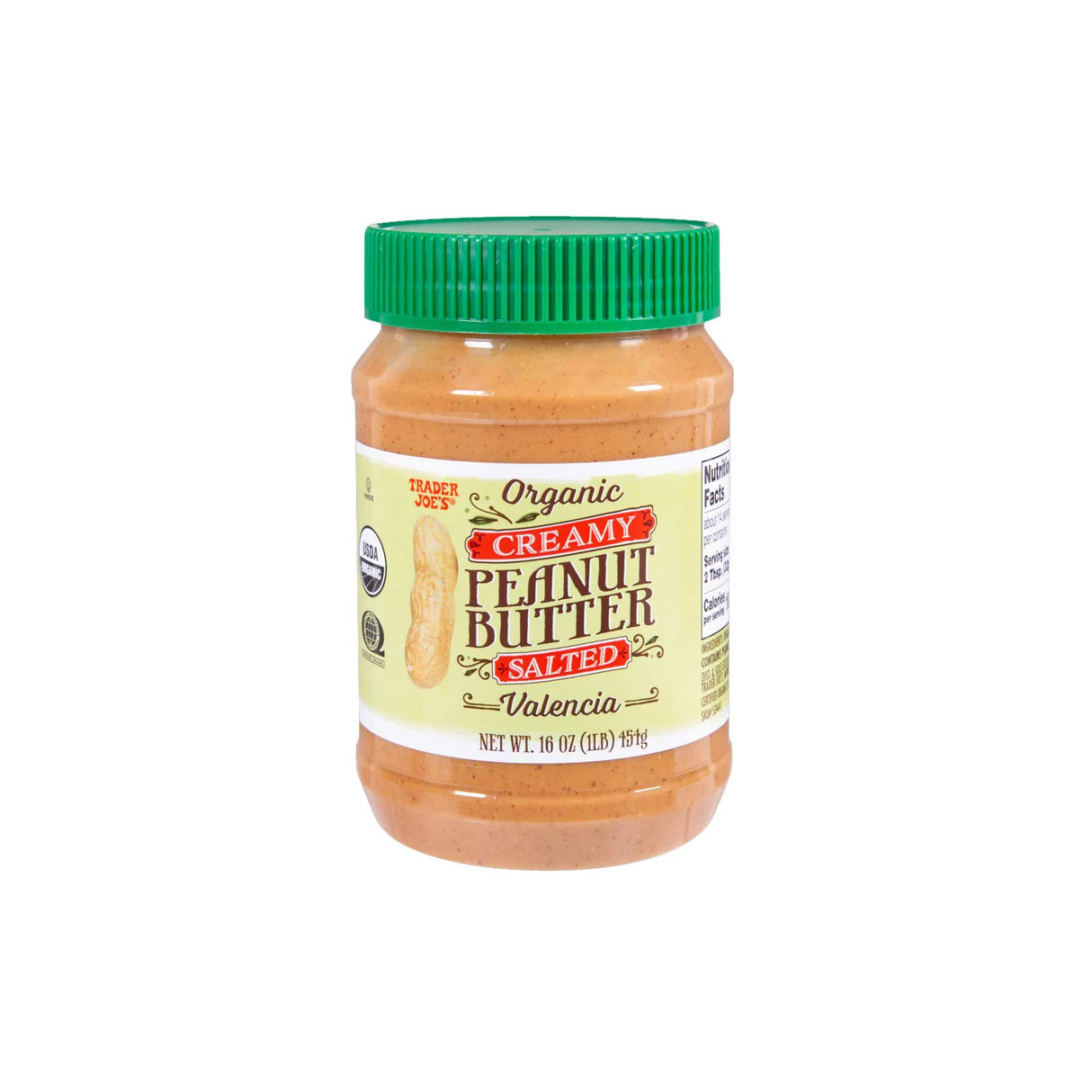 Trader Joe’s Organic Creamy Peanut Butter Salted 16 Oz
