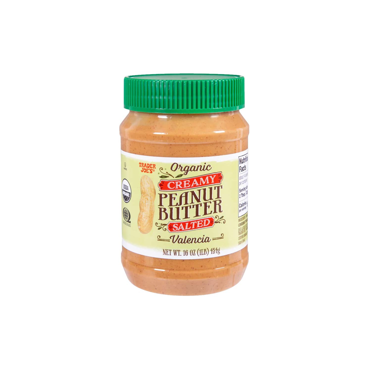 Trader Joe’s Organic Creamy Peanut Butter Salted 16 Oz