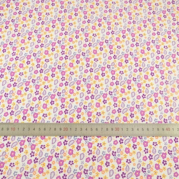 100% Cotton Fabric Pink Purple Pattern Floral Plain Printed Patchwork Cloth DIY Handmade Sewing fabrics in The Meter Needlework