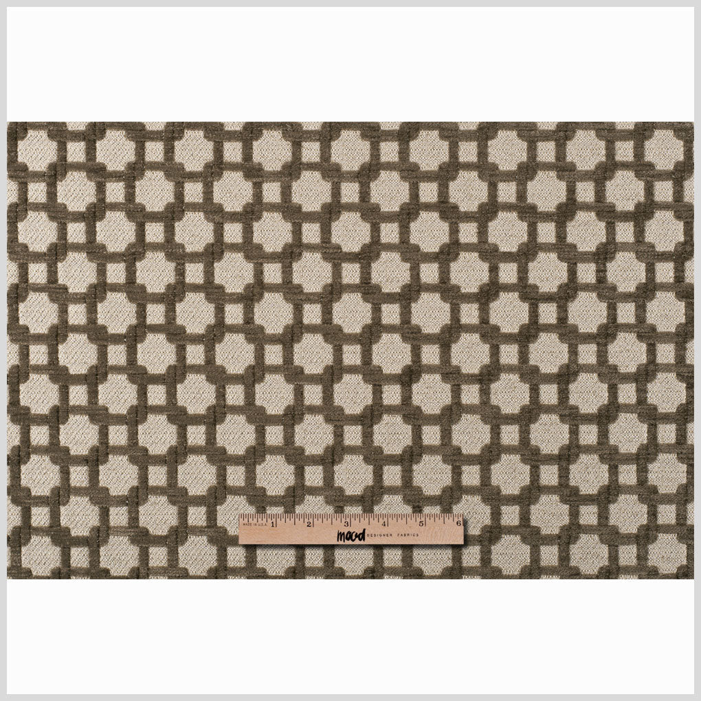 Stone/Metallic Cream Net Chenille with Metallic Base