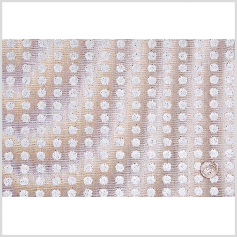 Toffee/Light Gray Polka Dots Velvet