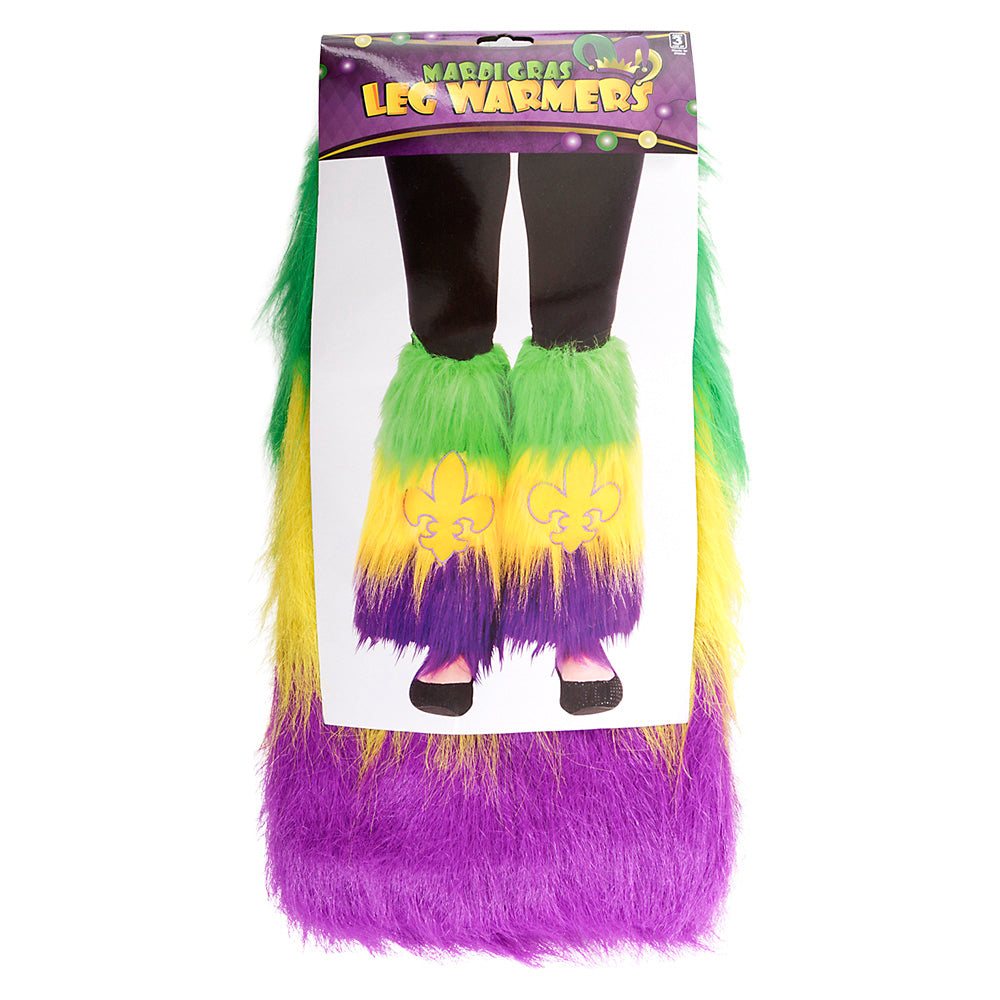 Mardi Gras Leg Warmers Fleur De Lis Furry (1 PR)