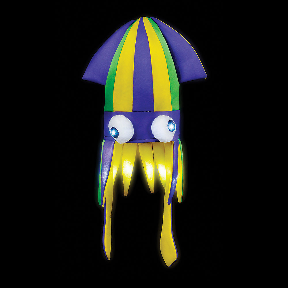 Mardi Gras Light-Up Squid Hat