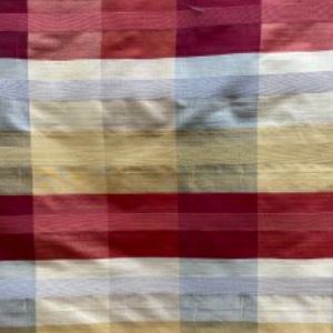Hamilton Fabric 100 Percent Silk Dupioni Fabric - Multicolored Stripe, 54" Width (1 Yard)