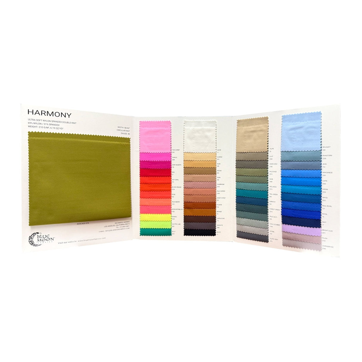 Double Knit Spandex Color Card