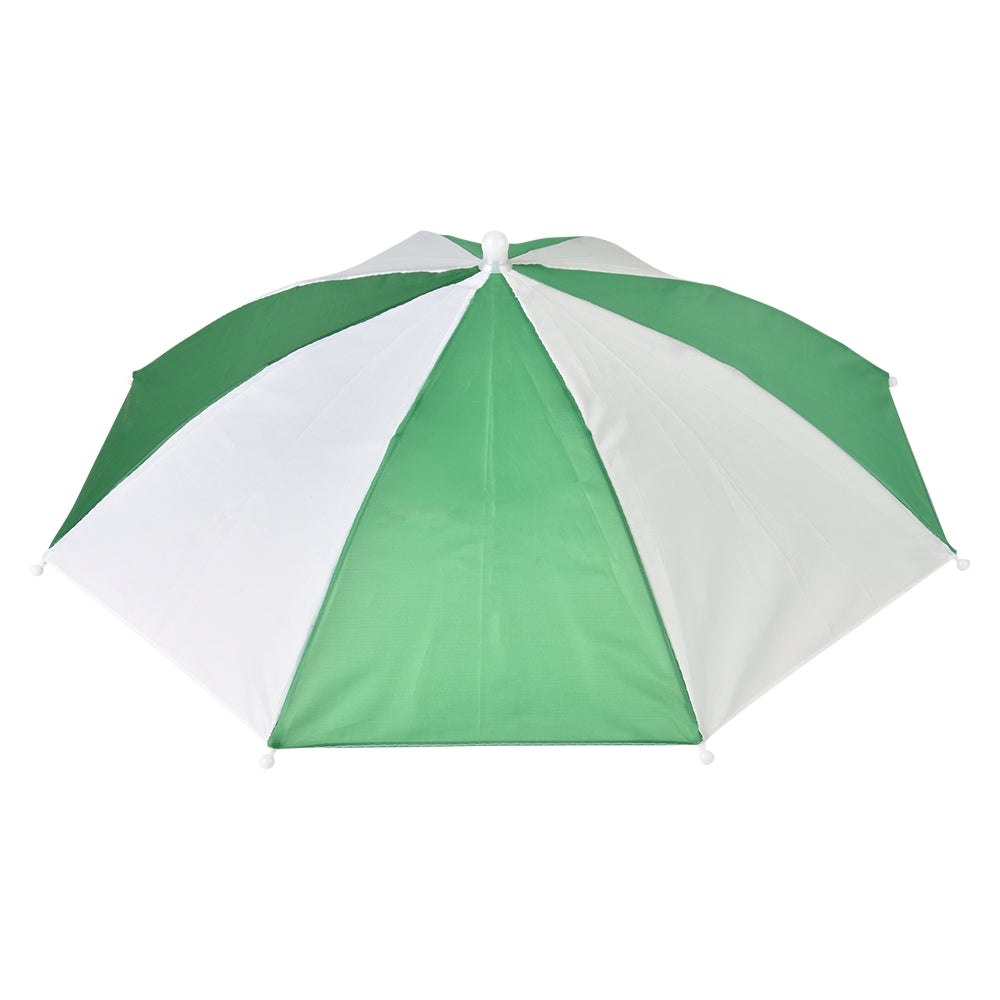 Umbrella Hat Green and White 20" (1 DZ)