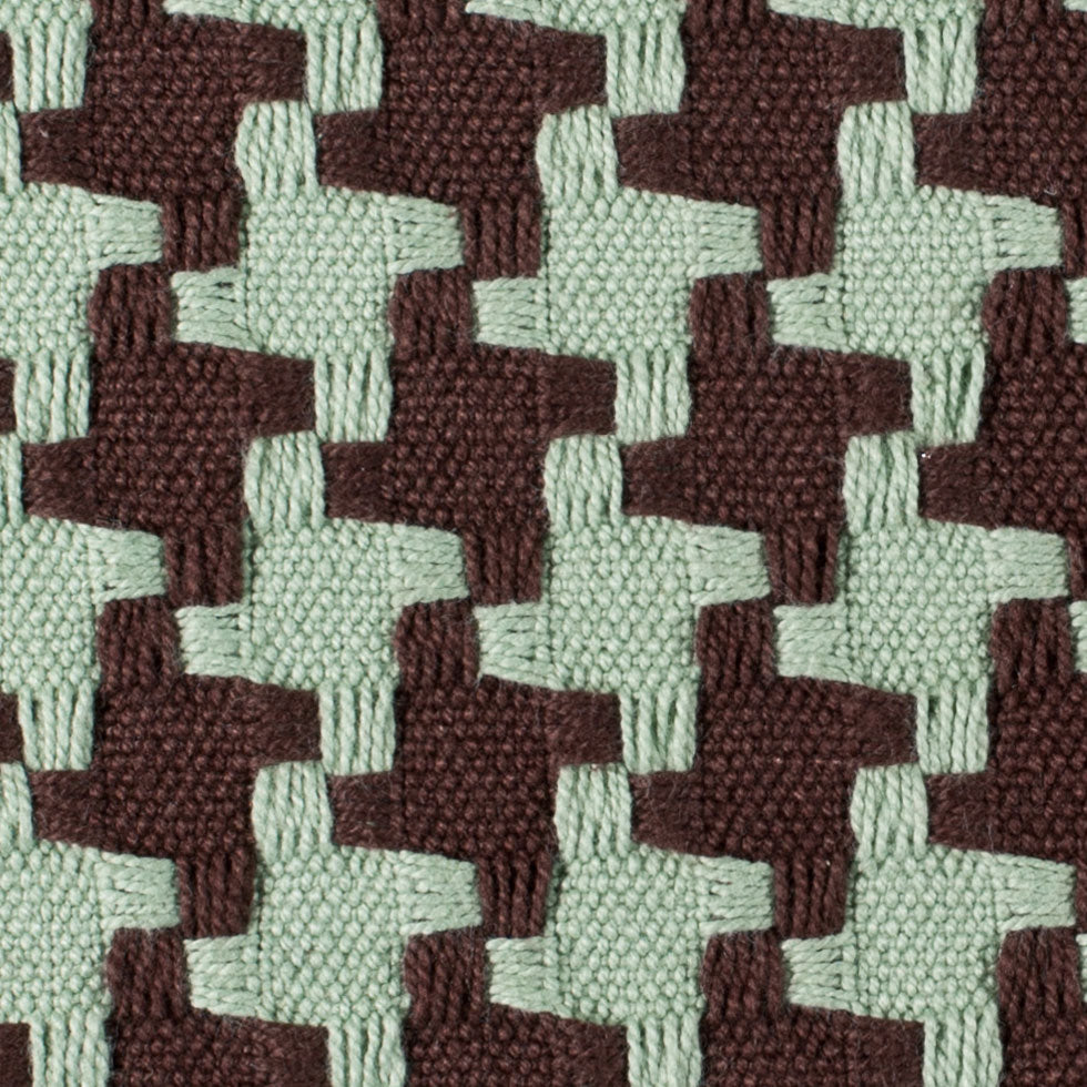 Chocolate/Robin Houndstooth Woven