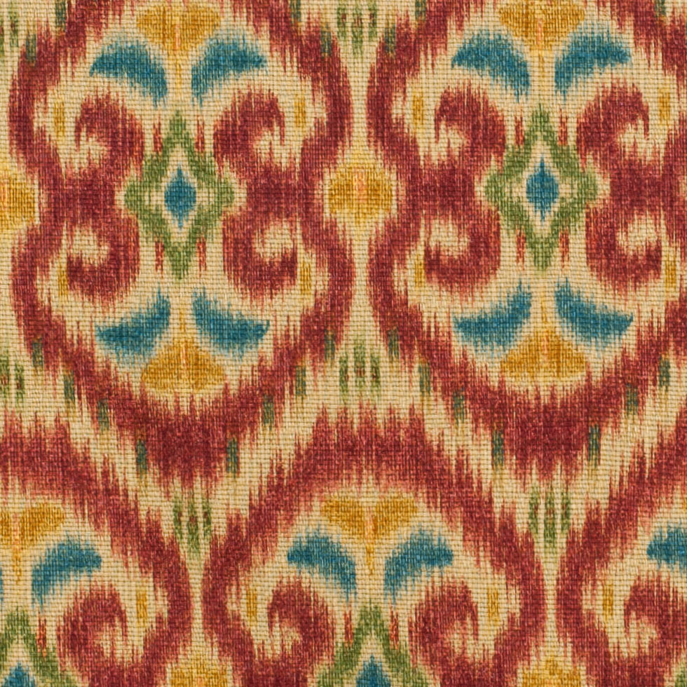 Beige & Red Gem Ikat Prints