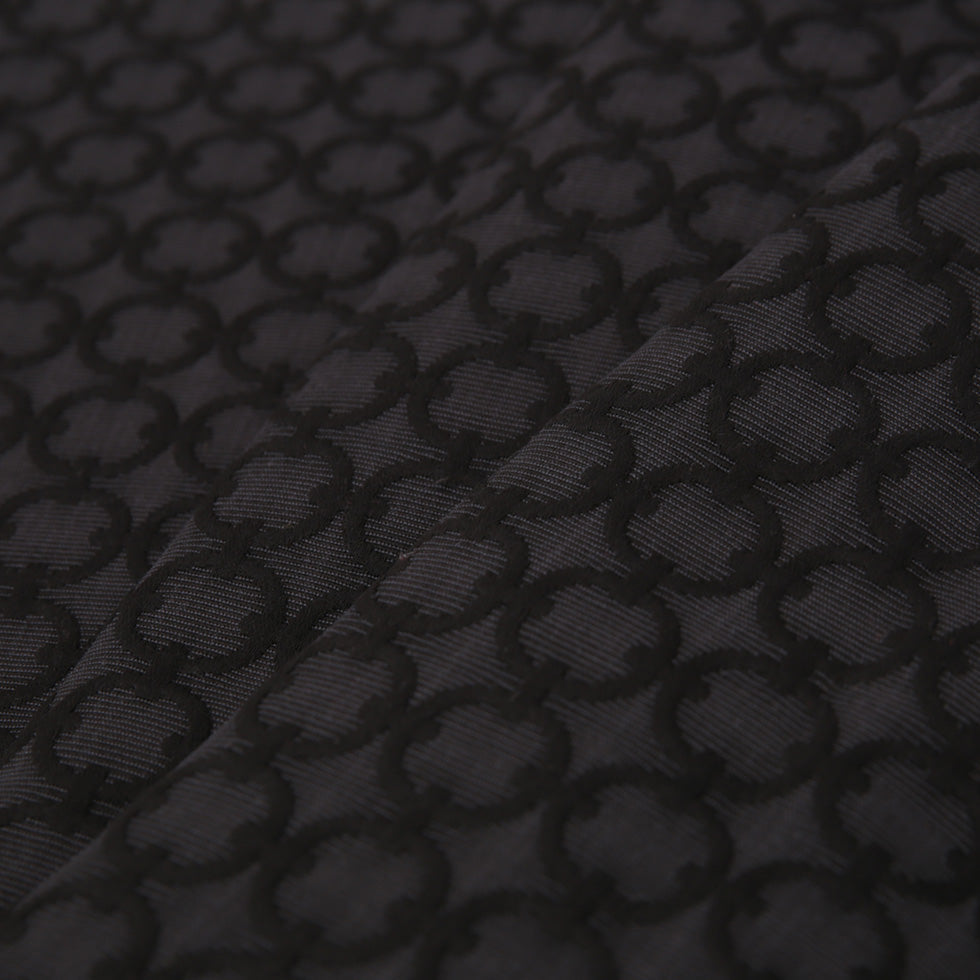 Anchor Geometric Embroidered Cotton-Poly Woven
