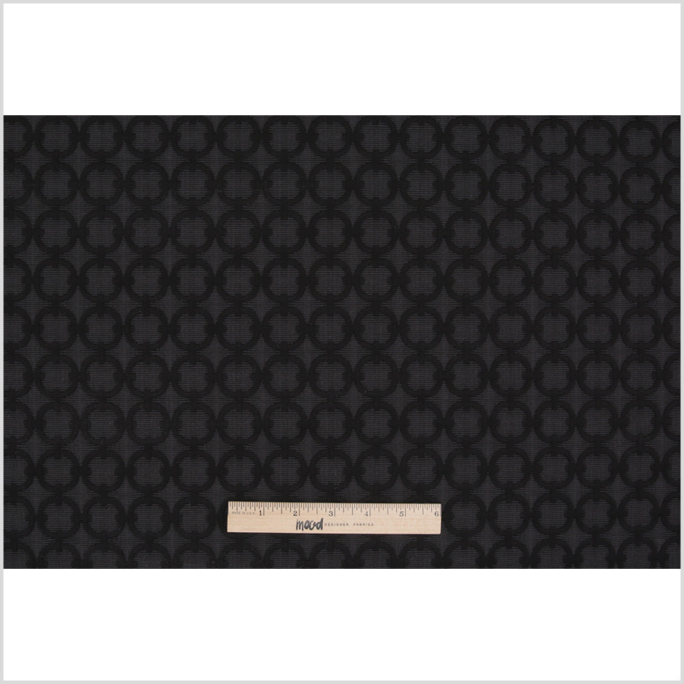 Anchor Geometric Embroidered Cotton-Poly Woven