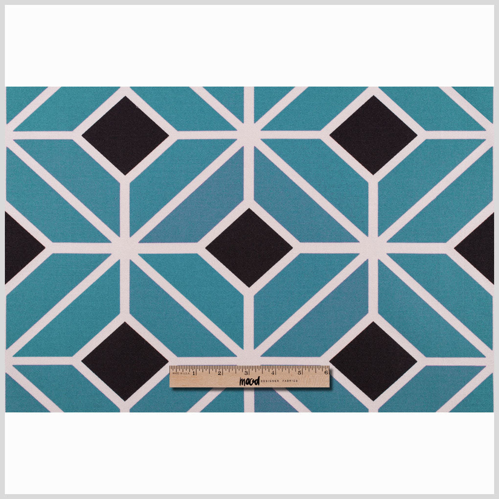 Teal and Black Geometric Geometric Canvas