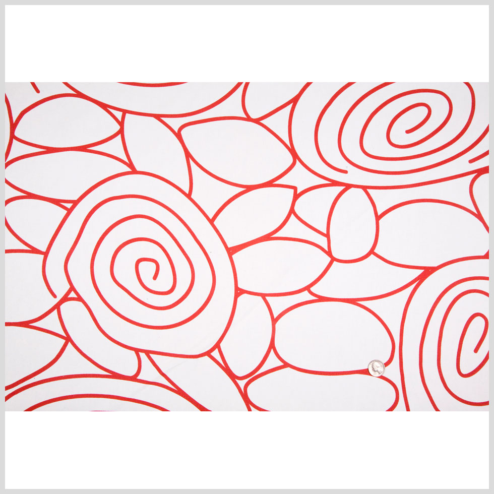 White/Red Swirls Prints
